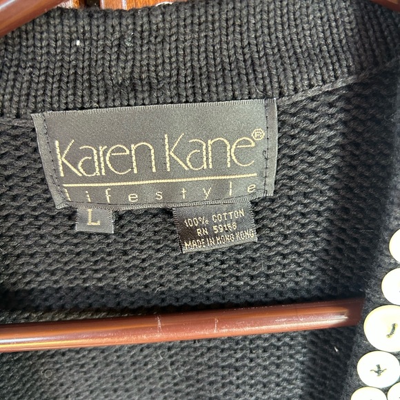Karen Kane Black Sweater Vest with White buttons - Picture 4 of 4